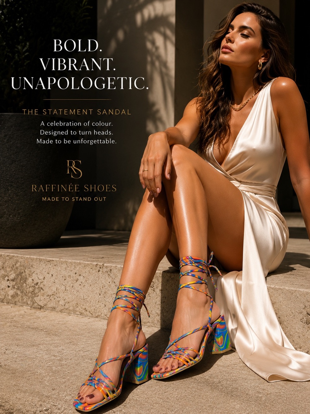 Rainbow Wrap Around Block Heel Sandals | Multicolour Lace-Up Heels | Bundle & 💲